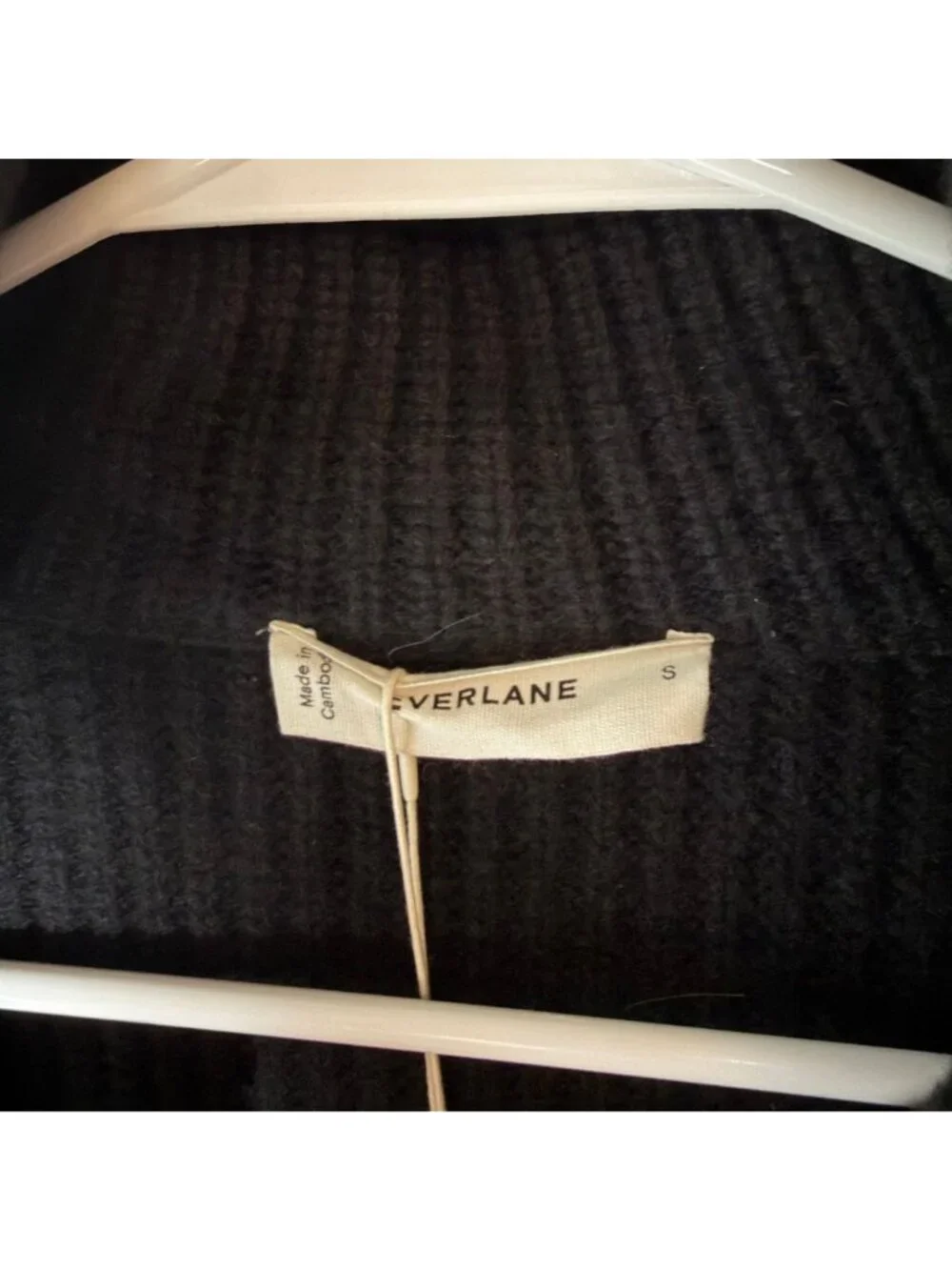 Everlane The Half-Zip Sweater in Luxe Merino Women's Size Small Black White NWT! - Picture 3 of 6